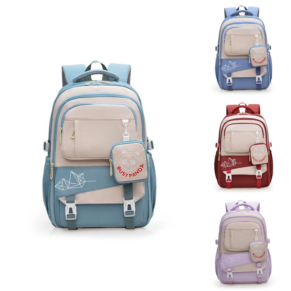 Casual Nylon Student Backpack With Large Capacity And Lightweight Design For Middle Schoolers