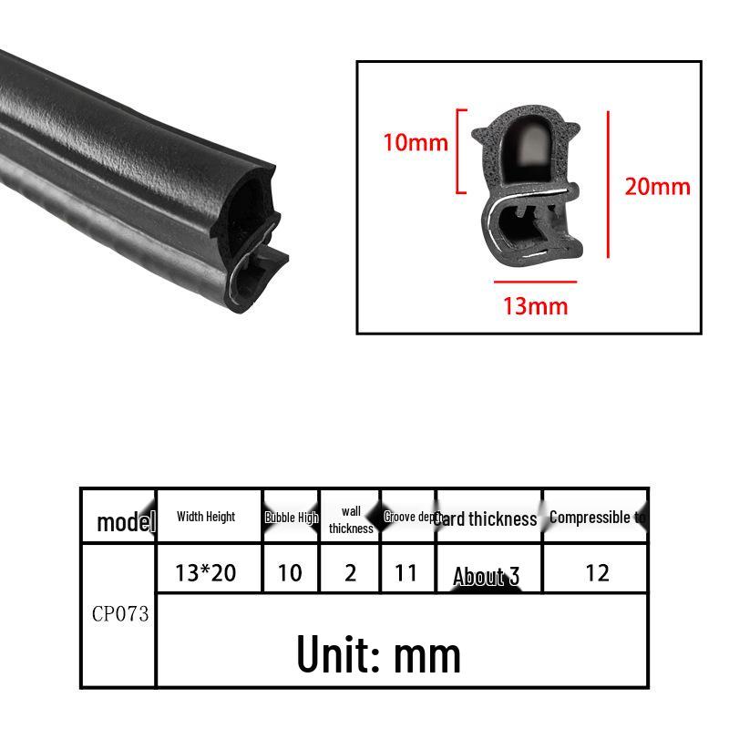 High-Temperature Resistant U-Shaped Rubber Sealing Strip for Dustproofing Electrical Cabinets and Car Doors