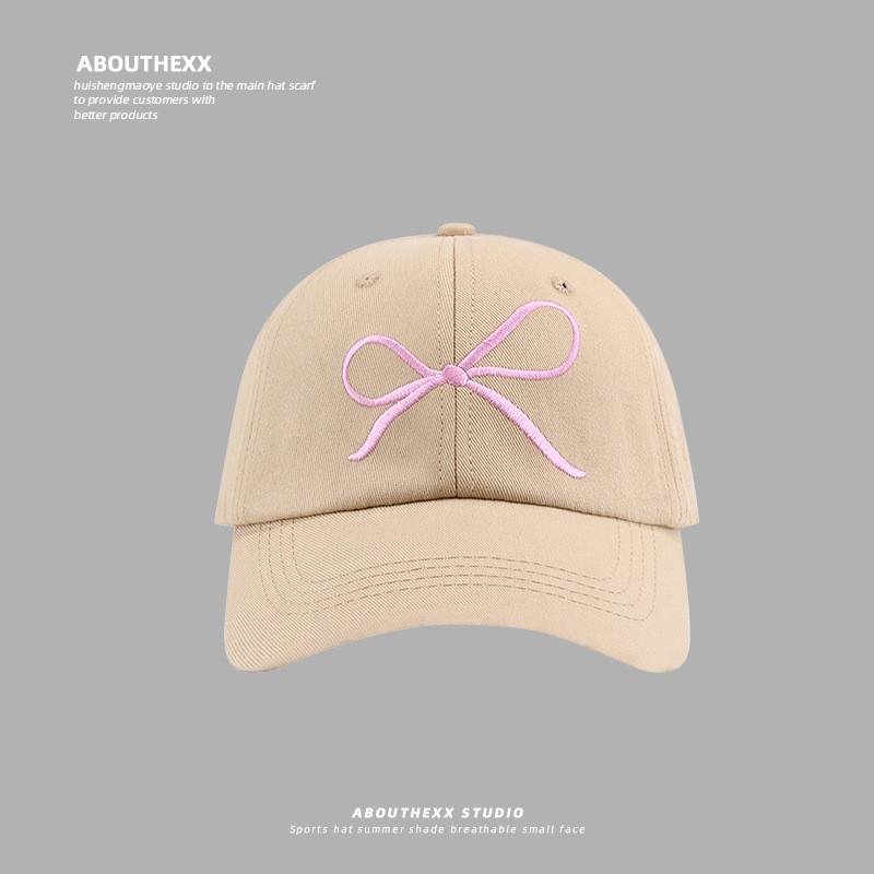 Bow Embroidered Baseball Cap With Sunshade And Breathable Cotton For Teens And Adults