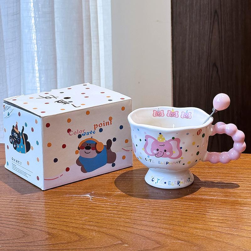 High Looking Puppy Rabbit Mug Couple Ceramic Drink Water Cup To Give Girls Birthday Gift Office Coffee Cup