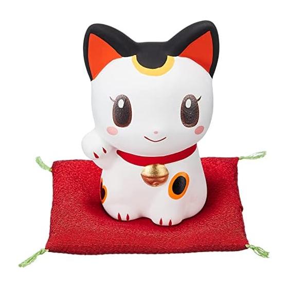 Yakushi Kiln Colored Color Suzune Money Lucky Cat Высота 8 см Atsuko Nishida 7697