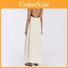 Maxi Abito Estivo Casual Senza Maniche a Righe in Cotone e Lino per Donna
