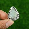 Pear Aquamarine Gemstone Boho Anniversary Birthday New Ring 925 Sterling Silver