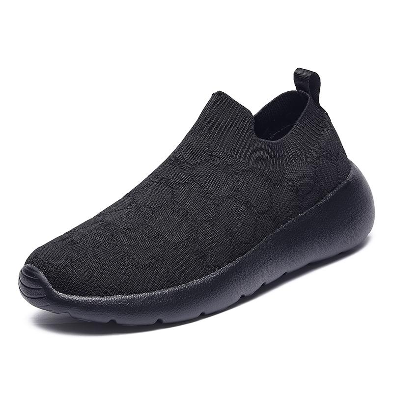 

Mens Walking Shoes Breathe Mesh Lightweight Non Slip Soft Soled Sneakers Daily Leisure Fitness Training Running Shoes for Man 39 чёрный