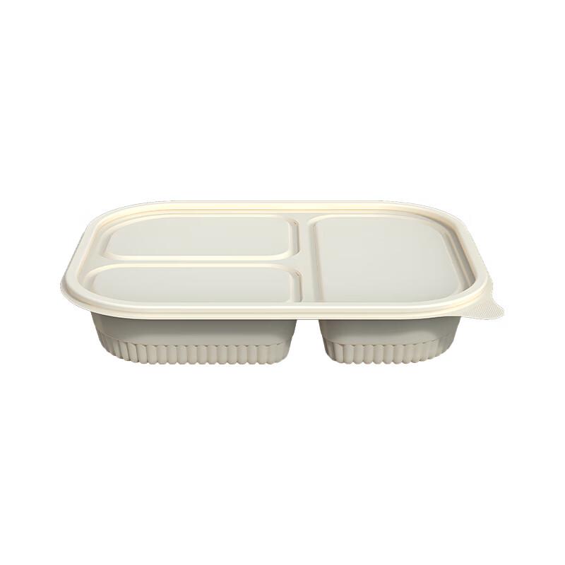 3-Compartment Biodegradable Corn Starch Meal Boxes with Lids