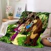1pc Masha Bear Flowers Flannel Blanket,Ultra Soft Warm Plush Throw for Home Bedroom Bed Sofa Cover Camping Picnic gift Y72457