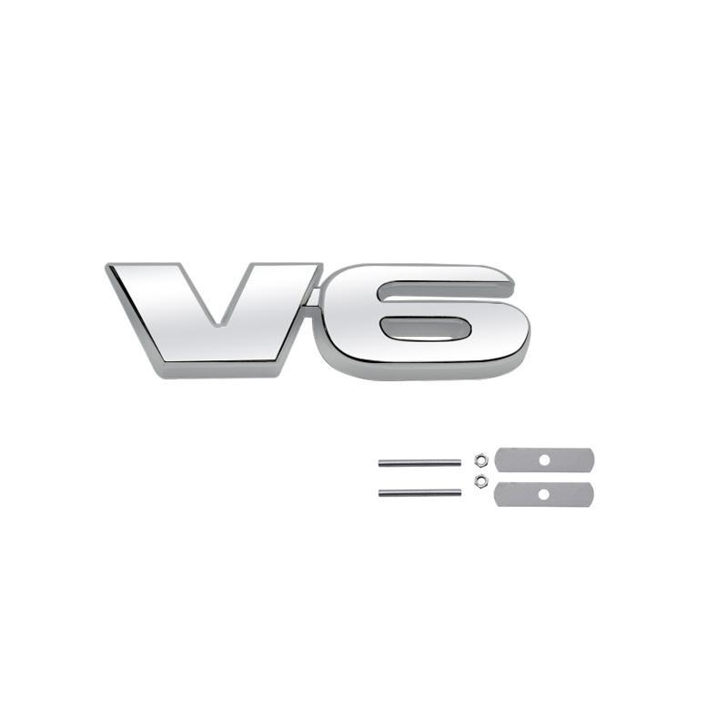 Car Accessories Metal Grille Emblem Rear Trunk Body V6 Badge Sticker For Mazda Ford Toyota Honda Suzuki JEEP Chevrolet SUV