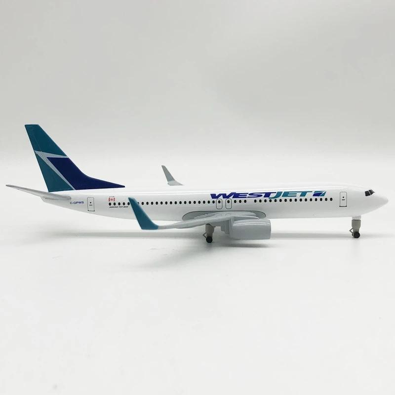

1/400 Канада Westjet B737 Авіакомпанія 20см Модель літака зі сплаву з шасі Лита модель літака Дисплей Домашні Декоративні Предмети