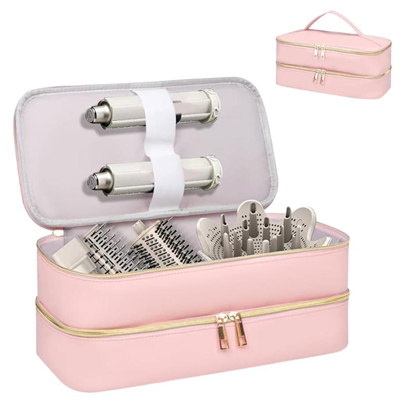 Travel Hair Dryer Carrying Handbag Double Layer Design Waterproof PU Storage Organiser Case Box for Daily Care Items