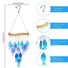 Blue Glass Sea Fish Wind Chimes Outdoor Handmade Chime for Balcony Garden Patio Unique Decor