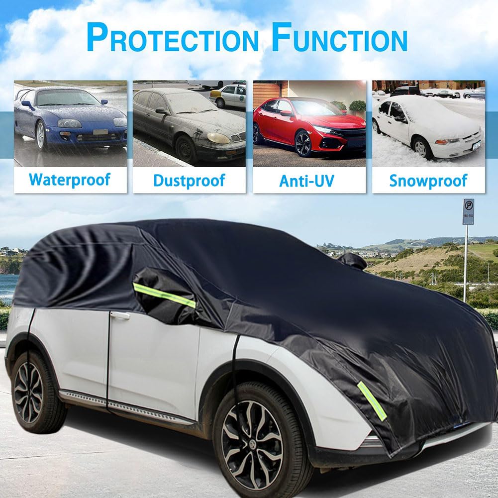 Half Car Body UV 420D Oxford Black Cover, Cover, Waterproof, Dustproof, Protection, Fabric, (Hatchback)