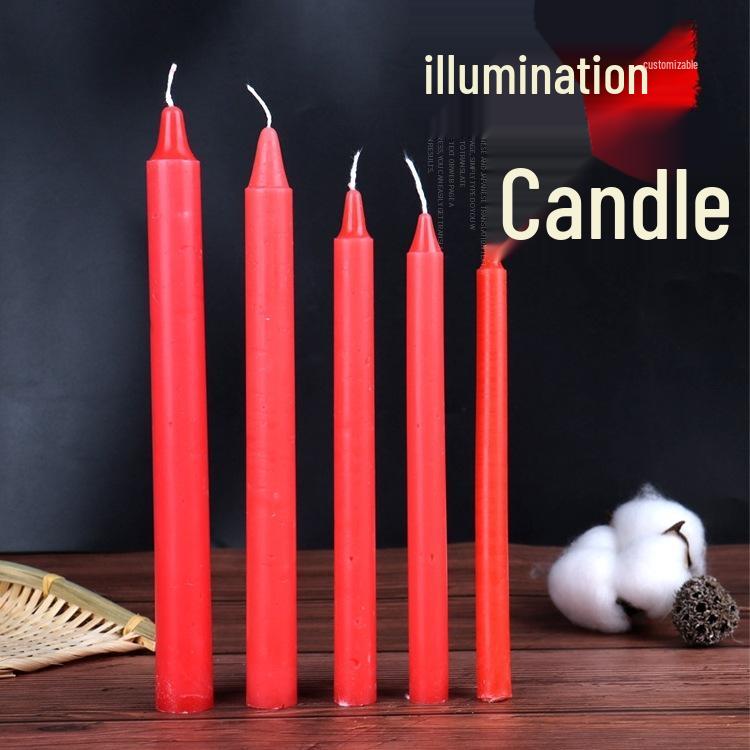 Red and White Long-Burning Smokeless Candles for Emergencies, Buddha, and Candlelight Dinners