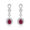 Zhou Hengfu Schmuck S925 Sterling Silber Rubin Ohrringe - Funkelnder Luxus Mode für Damen