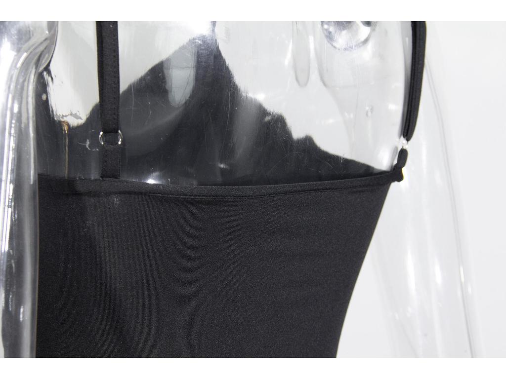 Europäisches Sexy Durchsichtiges Spalt-Trägerkleid, Heiß Verkauft Raffung Schlank Passend Mode Damenbekleidung