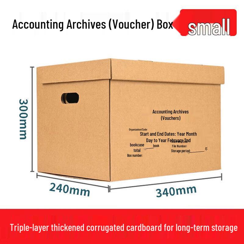 Large Capacity Kraft Paper Archive Box for Office File Storage