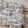 Sleep Grid Cotton Cartoon Printed Student Dormitory 3-Piece Set Home 4-Piece Set