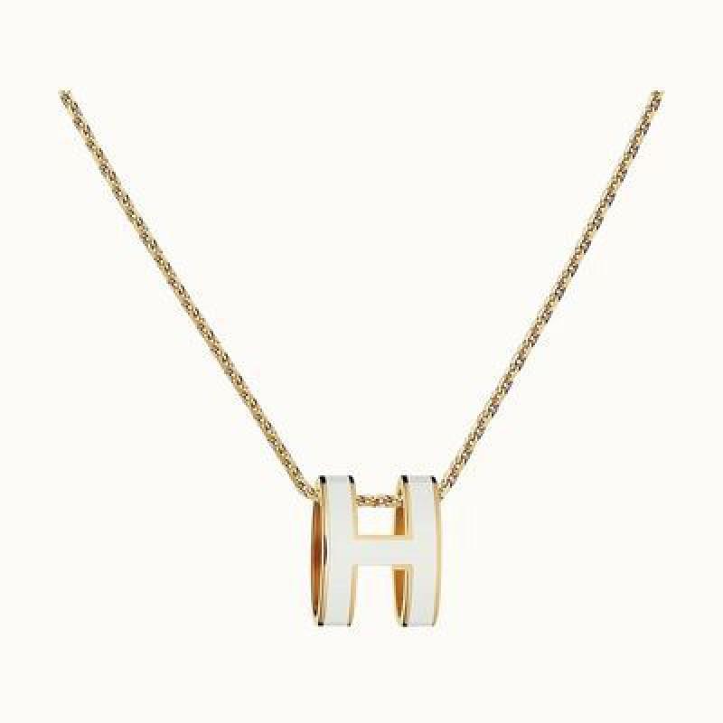 H Home Enamel Letter Necklace 18k Gold Plated Large Pendant Clavicle Chain Men Women
