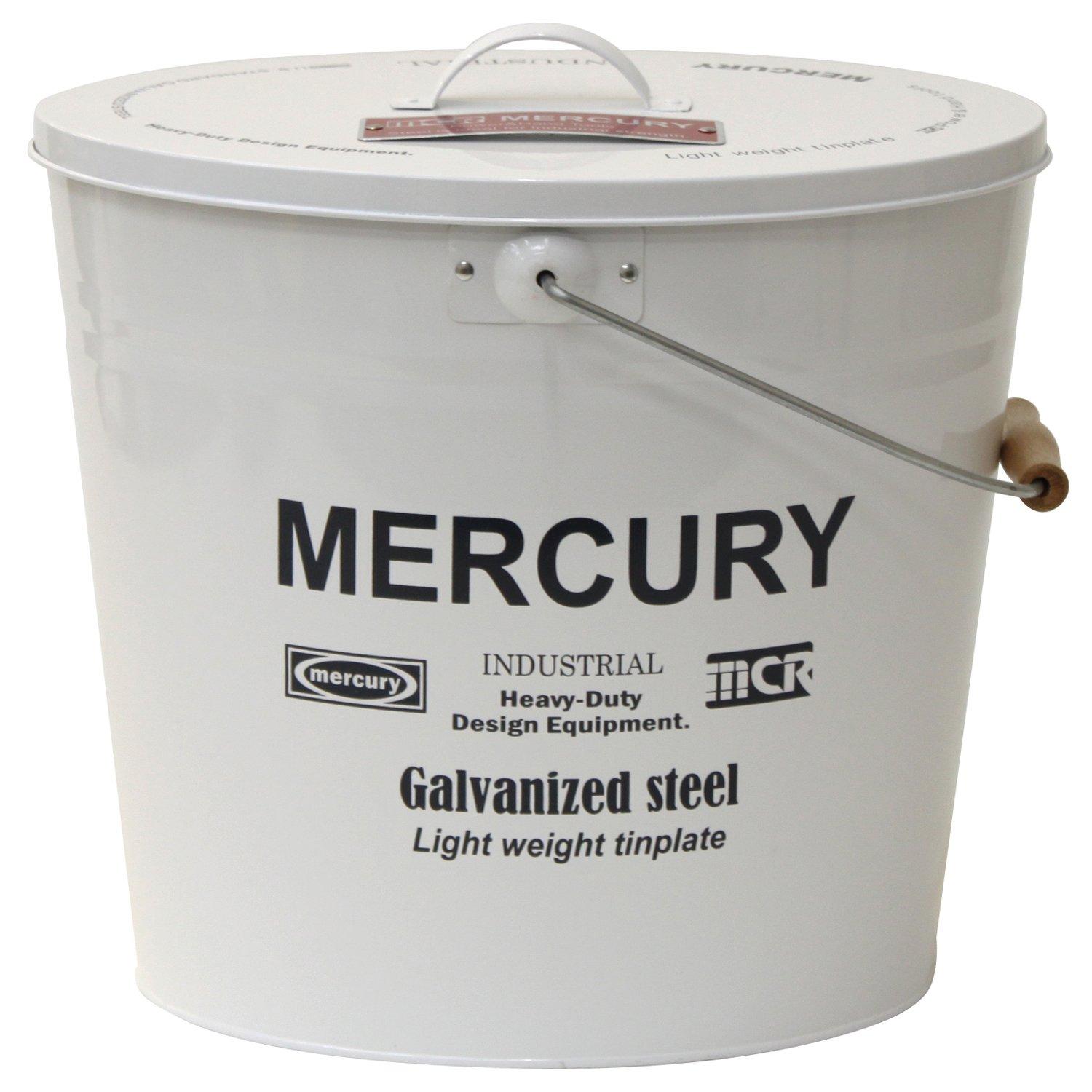 

Keystone Mercury Овальное ведро из олова с крышкой MEBUBOWH, Белое, [Авторизованный дистрибьютор] белый