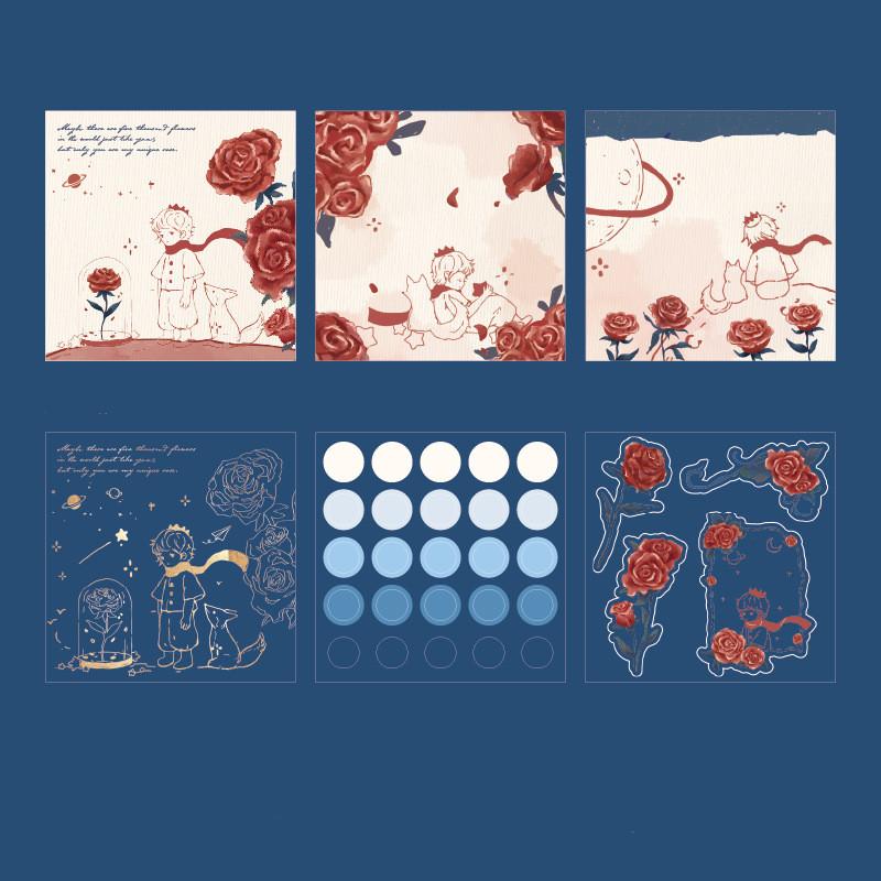 

96 листов ретро эстетический блокнот для студентов винтажный европейский стиль красный розовый цветочный блокнот для скрапбукинга цветок нелипкий блокнот