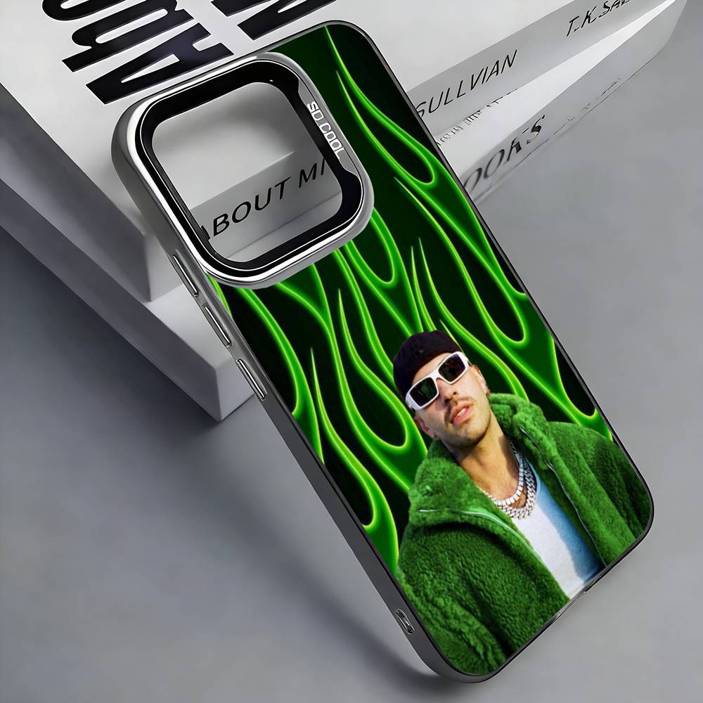 F-Feid Ferxxo SIXDO Singer Colorful Silver Back Phone Case For IPhone 17 16 15 14 13 12 11 Plus Pro Max Plus