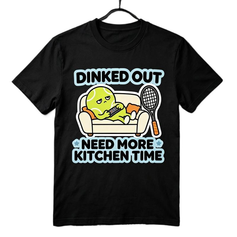 Pickleball TShirt Dinked Out Need More Kitchen Time Funny Vintage Retro Graphic Tee for Unisex Unisex Players Casual Streetwear