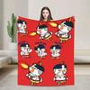 Spicy Chicken Noodles  Blanket  Picnic Flannel Throw Blanket For Outdoor Soft Warm Design Quality Bedspread Gift Idea