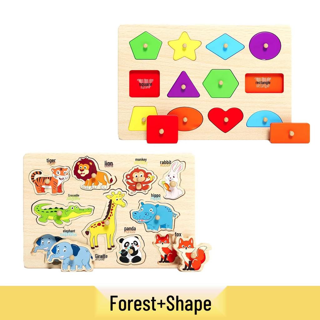 Montessori Cognitive Animal & Transport Puzzle Board for Kids
