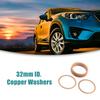 ACROPIX Copper Washer Flat Sealing Gasket Universal O Shape Ring 32mm Inner Diameter Copper Tone 10pcs