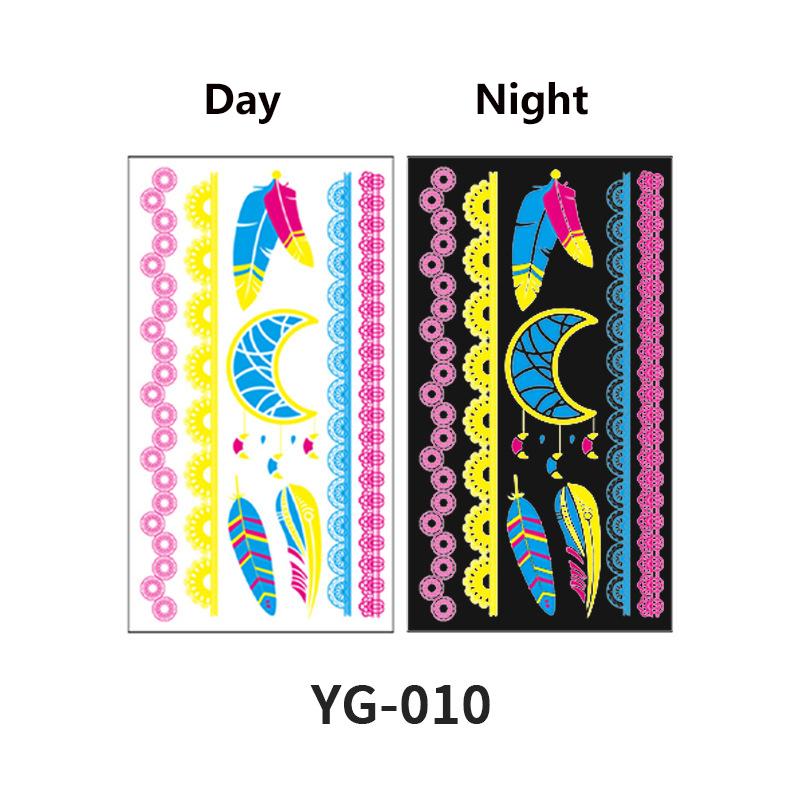 

Барная вечеринка Флуоресцентная неоновая татуировка наклейка Временная геометрия Перо Кружево Татуировка наклейка Украшения для тела Женские аксессуары 10