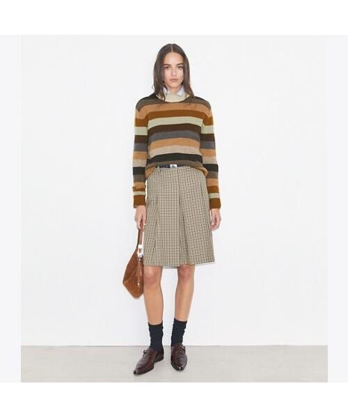 Tolibeochi Merino Wool Turtleneck - Sage Grey Wide Stripe - Sage Grey Wide Stripe