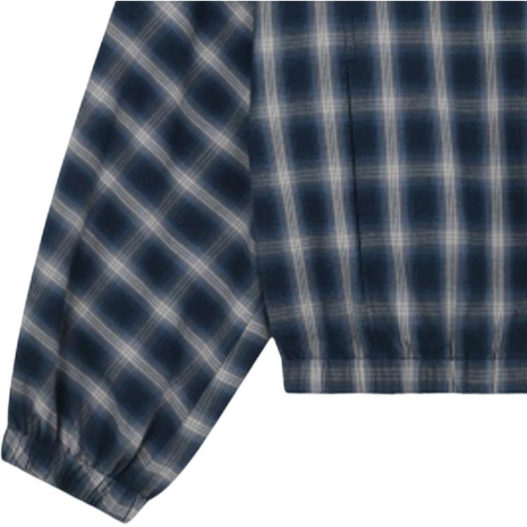 We11done Fw26 College Style Drop Shoulder Loose Fit Coach Plaid Jacket Unisex Jacket WD-JP2-26-027-U-BL