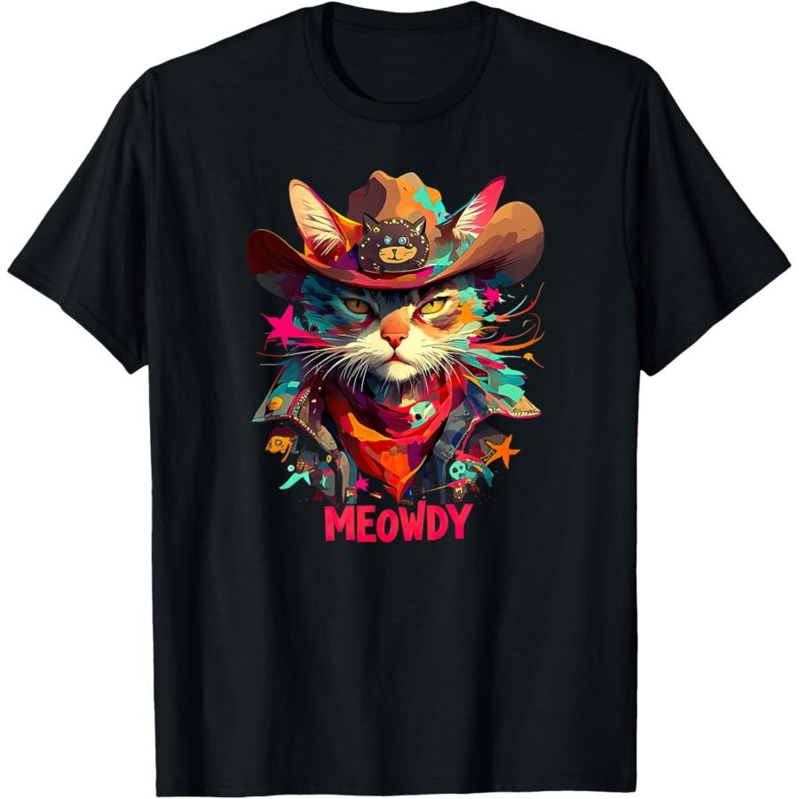 

Meowdy Cat, Cowboy Kitten, Country Music T-Shirt(2) XXXXXL чорний