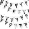 60m PE Black and White Checkered Racing Flag F1 Racing String Flag Triangle Flag for Ceremonial Event