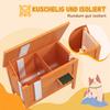 Feral Cat House, Wooden Insulated with Removable Floor, Water-Resistant Openable Roof - Orange