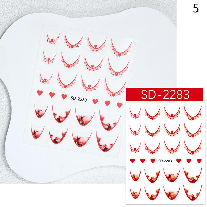 French 3D Simplified Line Nail Art Stickers Irregular Line Press On Nails Decals Manicure Decorations Diy
