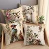 Vintage Bird And Flower Romantic Floral Pillowcasebedroom Living Room Sofa Home Decor Polyester Cushion Cover With Zipper