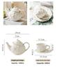 Embossed Angel Grape Ceramic Tea Set White Porcelain Teapot Cup Saucer Set for Afternoon Tea Wedding Brunch Vintage Home Decor