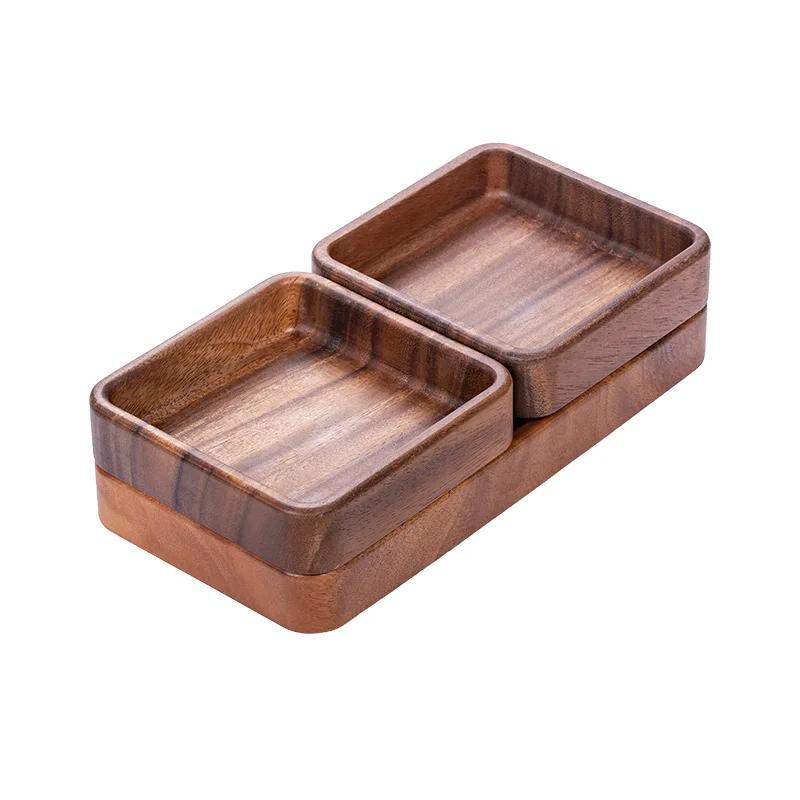 South American Walnut Rectangular Tray Japanese-style Wooden Dessert Tray Solid Wood Tea Tray Household Wooden Fruit Wooden Tray
