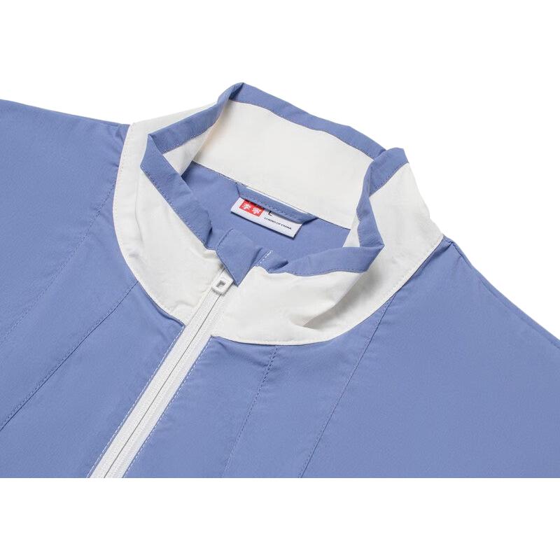 Li Ning Vital Series Color Block Loose Fit Stand Collar Sports Jacket Men Jacket Off-White Disc-Wing-Blue Charcoal-Black AJDT761-1