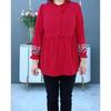 2025 Spring Chiffon Lace Trim Long Sleeve Shirt - Simple & Versatile Plus Size for Mature Women