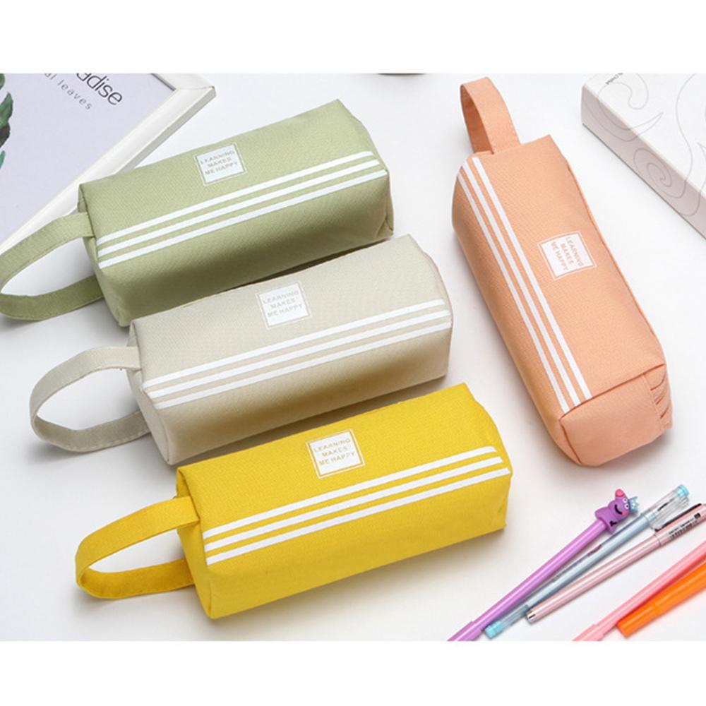 Penbag Colorful Large Capacity Pencil Cases Korea Fabric Pen Box Pouch Case School Office Stationary Supplies Women Cosmetic Bags