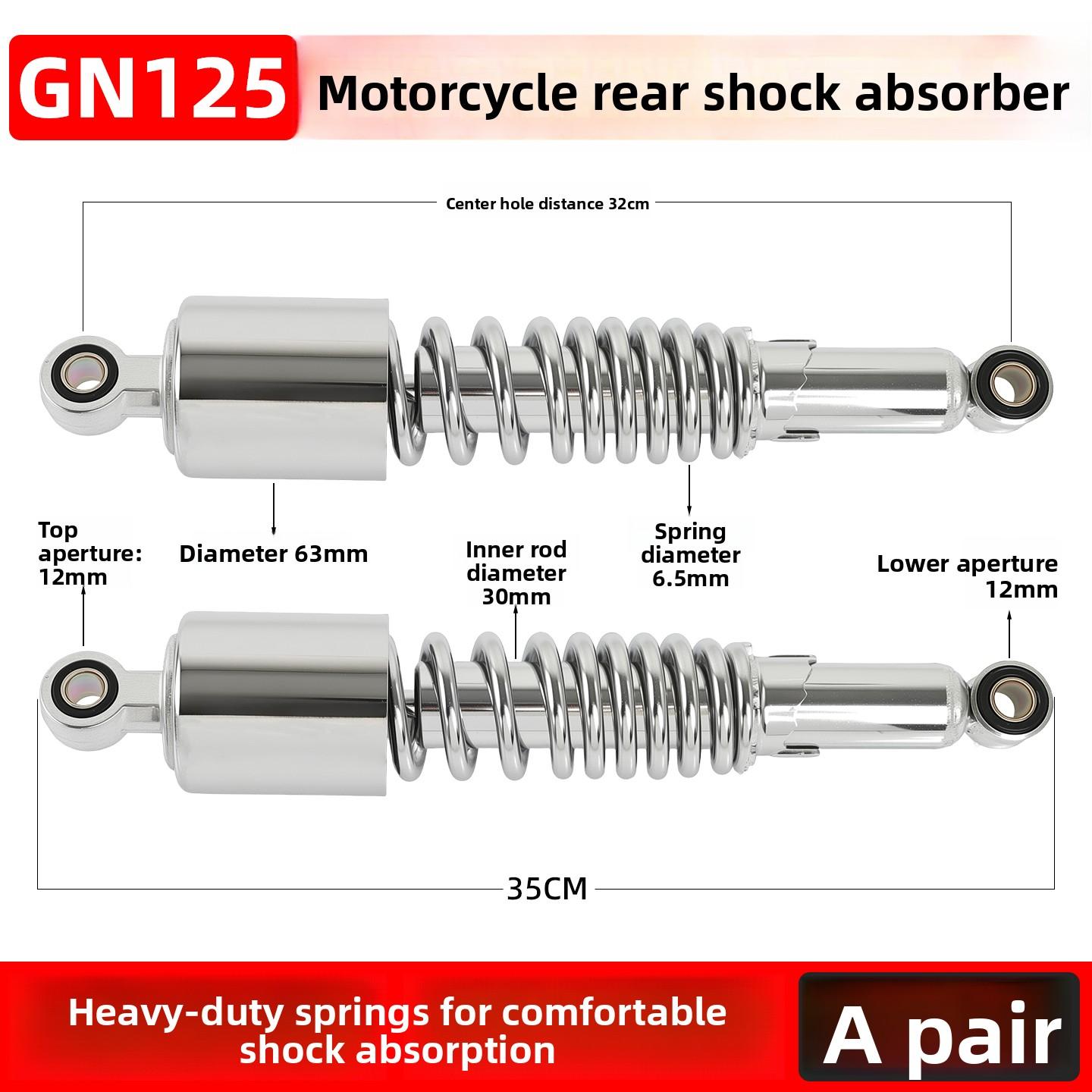 Motorcycle GN125 rear shock absorber, Taizi 125 shock absorber rear fork shock absorber with thickened spring accessories