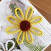 Bohemian Sunflower Wall Art Hanging Ornament for Baby Girls Bedroom Decorations Handmade Woven Flower Pendant Decor