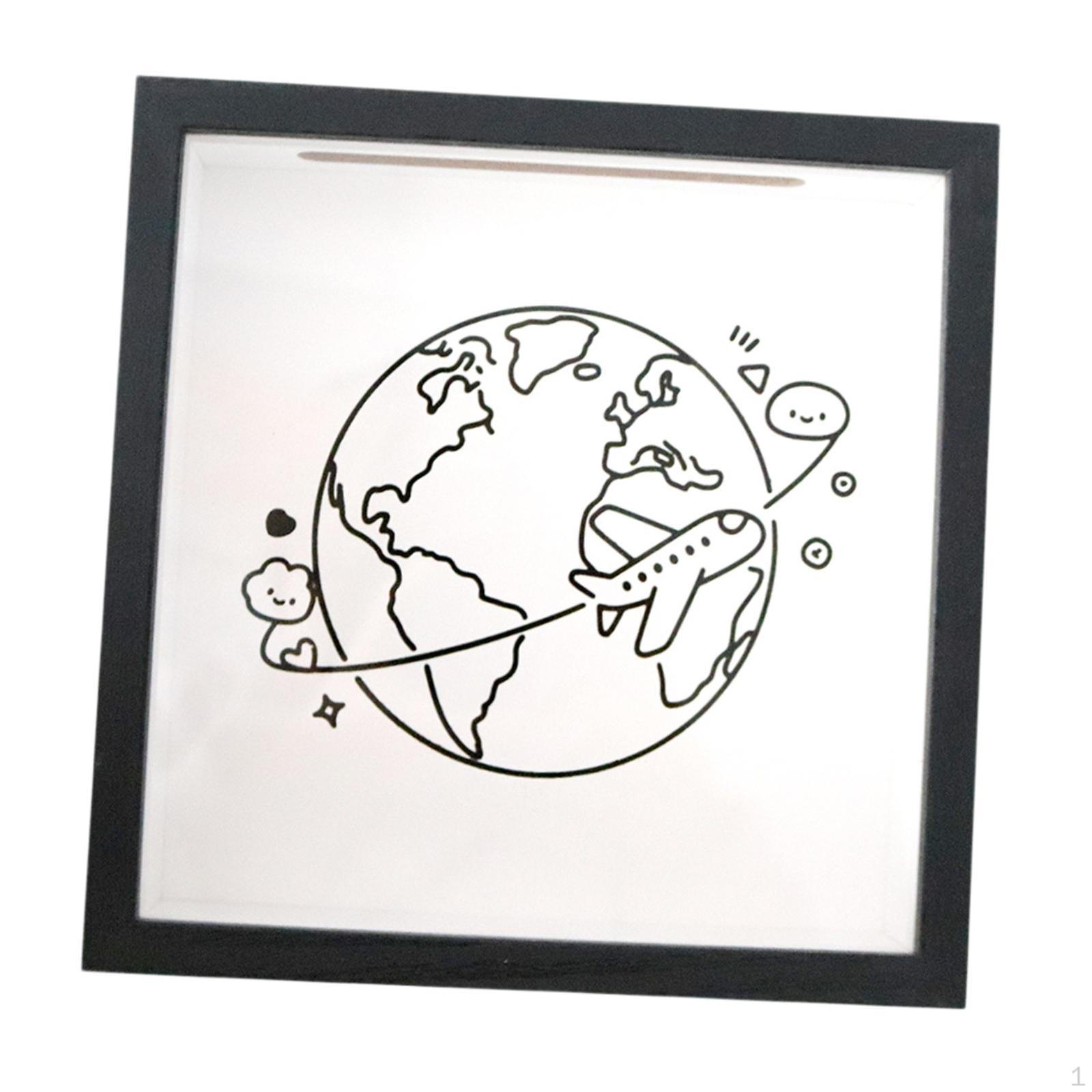 

Frame, Ticket And Souvenir Versatile Use, Made of Wood, Memory Box, Display Case for Stamps 15cmx15cmx4.5cm