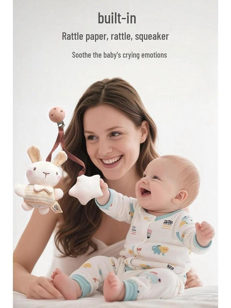 Gbee Organic Cotton Wooden Baby Rattle: Newborn Soothing Crib Toy for Early Education