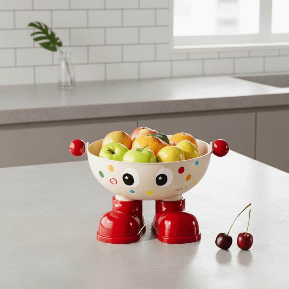 Cartoon Snack Fruit Plate High Foot Design Drain Basket Dust-proof Tea Table Plate  Dining Table