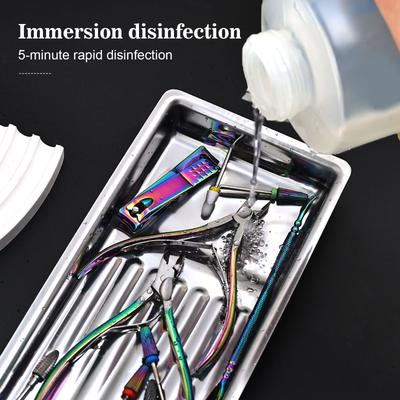 Steel Nail Tool Sterilizing Tray Quick Open Design Slip Resistant Base Dental Tray for Professional Home Salon Use