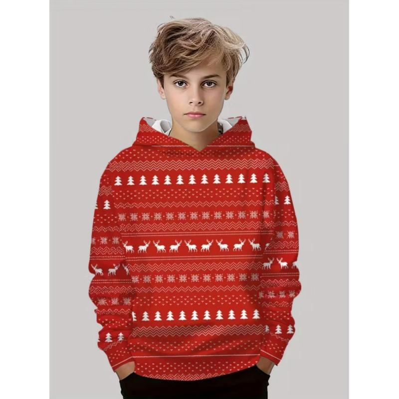 Christmas Hoodies for Kids Sweatshirts New Year Fashion Sweatshirts Casual Streetwear Santa Claus Kids Clothes Children Top