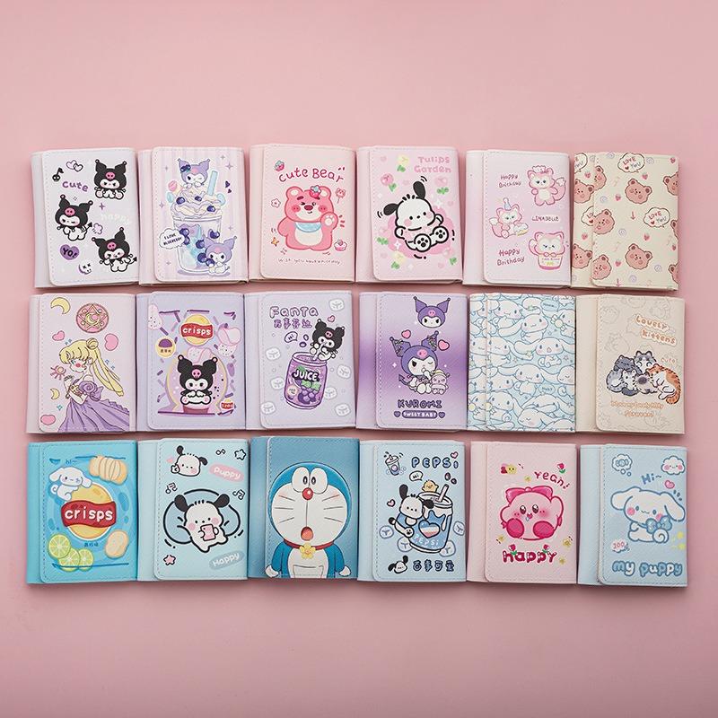 New cute cartoon change bag men's and women's zipper short multi-card wallet card bag