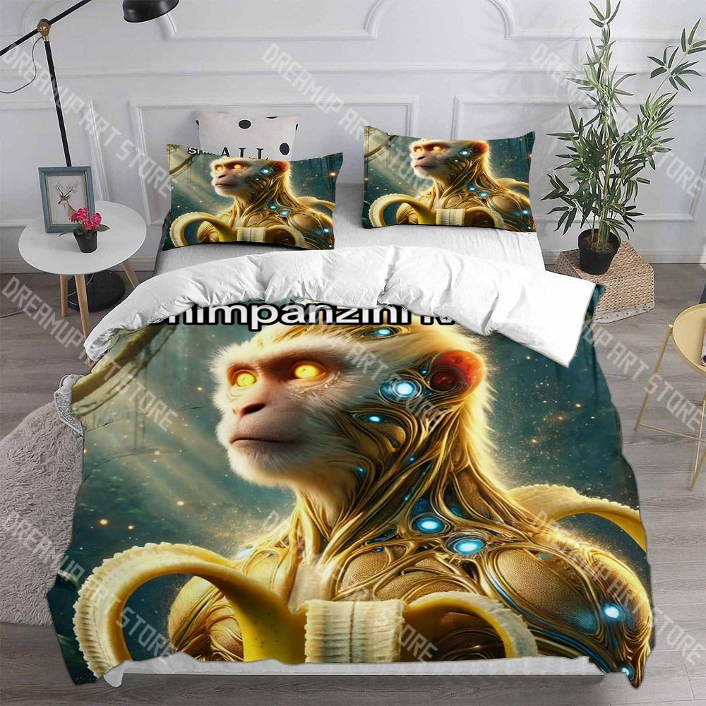 3D Ai Italian Brainrot Tung Tung Sahur Bedding Set Single Twin Full Queen King Size Bed Set Kids Bedroom Duvetcover Set